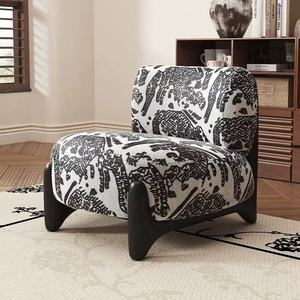 Poltrona Singola in Stile Casual Crema, Design <span class=keywords><strong>Moderno</strong></span> Minimalista, Lusso Leggero, per Soggiorno, Balcone, Piccolo Divano Imbottito in Spugna - Product Image 2
