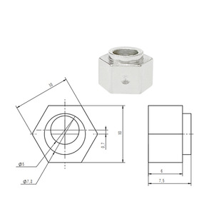 Tuerca Hexagonal Excéntrica HINTONDA M5, Acero al Carbono Niquelado, Clase 8.8, Métrica GB13861, Elemento de Fijación - Product Image 1