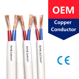 Fil plat en cuivre à 2 conducteurs RVVB gainé de PVC, câble flexible en cuivre isolé, 2X4 2X6 2X1 <span class=keywords><strong>2X2</strong></span>.5 1.5mm 2.5 4 Mm², vente en gros - Product Image 4