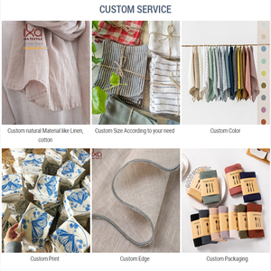 Blu Beige modello matrimonio grande bianco Fine <span class=keywords><strong>tovaglia</strong></span> di lino naturale <span class=keywords><strong>con</strong></span> pizzo cucito spesso enorme corridore verde all'ingrosso personalizzato - Product Image 6