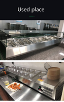 BAOKANG VRX1200-335 Vitrine Réfrigérée Rectangulaire en Acier Inoxydable pour Buffet et Bar à Salades, Économe en Énergie, Fabriquée en Chine