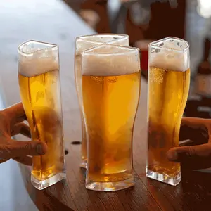 Caneca de cerveja criativa não quebrável, 4 em 1, 400ml/480ml, copos de plástico acrílico para cerveja, venda imperdível