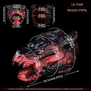 LK-7308 Masturbatore a canale singolo a forma di testa di drago infuocato per uomo, per un'esperienza di sottomissione intensa, stimolatore in silicone per allenamento del pene, sex doll - Product Image 6