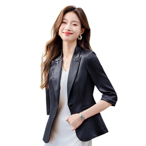 Women's Blazer Three Quarter Sleeve Summer Breathable Suit Jacket For Petite Women High End Thin Style - Product Image 5