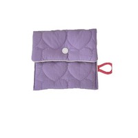 410121 Tas Sanitasi Poliester Berlapis Warna Permen Tas Penyimpanan Mini Portabel Pembalut Menstruasi Penutup Ritsleting & Pengait Dompet Koin