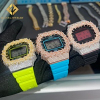 Bijoux de Luxe Montres « Iced Out » VVS Moissanite-Diamant Entièrement Serties DW56000 pour Hommes avec Boîtier et Lunette en Épines Argent 925 – Fabricant