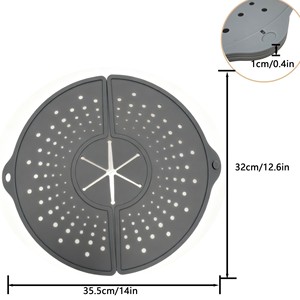 Écran anti-éclaboussures pliable en silicone, protection anti-éclaboussures d'huile, couvercle de cuisine multi-usages anti-éclaboussures pour poêle à frire - Product Image 5
