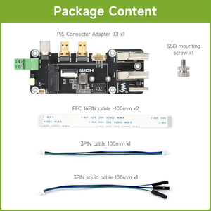 Adaptateur de connecteur Pi5 (C) PCIe vers M.2 multifonctionnel compatible avec Raspberry, deux méthodes d'alimentation, prend en charge le double 4K K727 - Product Image 4