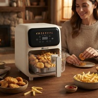 ANBOLIFE OEM & ODM Friteuse à air numérique 4L en verre non toxique, sans PFAS, sans BPA, avec écran tactile LED, fonction de préchauffage et maintien au chaud