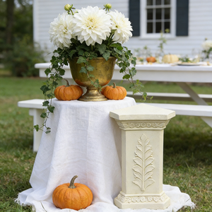 Colonne hexagonale en résine résistante aux intempéries - Socle polyvalent pour jardinières d'extérieur et décoration d'entrée intérieure - Product Image 6