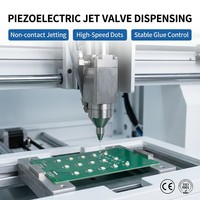 Machine de distribution de jet piézoélectrique à positionnement automatique par vision CCD, module rotatif 4 axes, mouvement stable haute vitesse, robot CE ISO