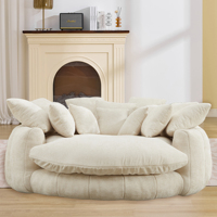 Canapé rond compressé en chenille, grand fauteuil douillet, canapé lounge confortable, emballé sous vide, livraison rapide, stock Canada