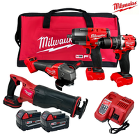 Kit de Herramientas Eléctricas Profesionales Milwaukee de 18V para Reparaciones, Herramientas Duraderas sin Escobillas de Alta Eficiencia que Ofrecen una Gran Potencia