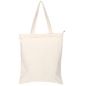 Borsa shopper riutilizzabile ecologica in tela naturale con cerniera per donna, ideale come regalo, per pubblicità e attività promozionali - Product Image 1