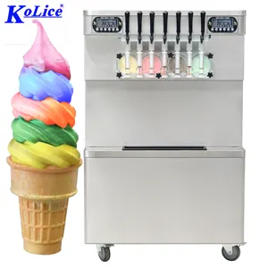 Commercial floor 7 flavors soft serve ice cream machine/home ice cream machine automatic/7 nozzles ice cream maker machine