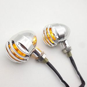 12V Grille Guard Turn Signal <b>Lights</b>, Bulb Type Front Indicators for Harley Motorcycle & Dirt Bike - Product Image 2