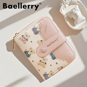 Baellerry Cartoon Bear Wallet With Zipper Coin <b>Purse</b> Card Holder For Women Multifunctional Everyday Use - Product Image 1