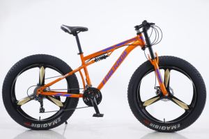 2024 adulto 7-21 doble freno 24-26 pulgadas rueda plana neumático Marco de bicicleta de acero al carbono bicicleta de nieve gorda bicicleta de montaña - Product Image 5