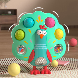 Jouet d'exploration sensorielle en forme de paon mignon pour enfant en bas âge Pop Bubble Eco-friend Finger Training Sound Baby Toy pour bébé de 6 mois - Product Image 6