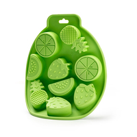 Moule à gâteau en silicone à 8 cavités en forme de fruits avec logo personnalisé, fraise, pastèque, orange, ananas, bac à glaçons pour outils à crème glacée