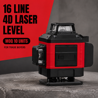 Niveau laser industriel professionnel 4D à 16 lignes, faisceau vert, auto-nivelant à 360 degrés, alimenté par piles AAA, pour la pose de carreaux et de murs