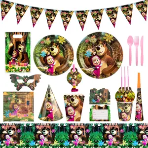 Trendy And Unique masha bear birthday party supplies Designs On Offers 