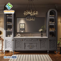 Ensemble de meuble-lavabo mural moderne en bois massif avec évier en cuivre, écologique, avec robinet, pour chambre, maison, bar, hôpital (OEM)