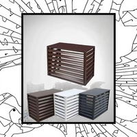 Grille de protection extérieure en alliage d'aluminium pour unité de climatisation avec persiennes pour la ventilation et un écran anti-pluie