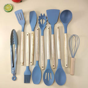 Juego de cuchillos de cocina de silicona antiadherente de 19 piezas de doble <span class=keywords><strong>barril</strong></span> que incluye espátula y otros utensilios esenciales - Product Image 4