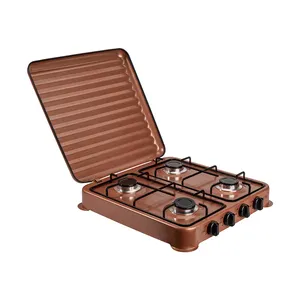 Réchaud à <span class=keywords><strong>gaz</strong></span> portable de table en aluminium à 4 brûleurs, accessoires de cuisine domestiques en acier inoxydable pour le <span class=keywords><strong>camping</strong></span> - Product Image 1