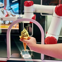 Station de café intelligente sans personnel, bras robotisé à 6 axes, en acier inoxydable, kiosque à café, impression photo personnalisée, nettoyage automatique