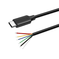 Câble de données USB-C à tête unique 4-6 cœurs 5A à charge rapide en PVC avec conducteur en cuivre pur, prend en charge l'OTG pour ordinateur et appareil photo