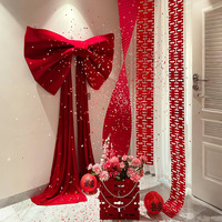 Nœud papillon en velours polyester personnalisable (couleur et taille) pour décorations de Noël, mariages, maison et hôtel - Décoration murale durable pour fenêtres/portes