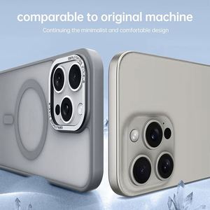 Funda Mate Transparente Colorida con Anillo Metálico para Lente para iPhone 16 15 14 Plus 13 12 11 Pro Max, Carga Inalámbrica Magnética - Product Image 2