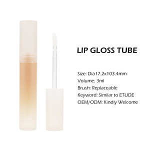 หลอดลิปกลอสแบบคลาสสิคทรงเพรียวบาง  แบบฝ้า  แรงบันดาลใจจาก K-Beauty  ขนาด 3 มล.  บรรจุภัณฑ์ลิปทินท์พลาสติกแบบเปล่า พร้อมแปรงเปลี่ยนได้  รับทำโลโก้ตามสั่ง - Product Image 2