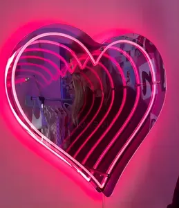 New Trend Wall-mounted Floor-standing Custom Roundness Quadrate Octagon Infinity Custom Led Neon Sign 3d Mirror Wall Mir