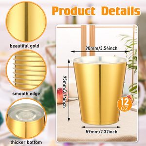 Gobelets à café jetables en gros, épais, en aluminium doré, 120 ml, gobelets en papier pour boissons chaudes à emporter - Product Image 2