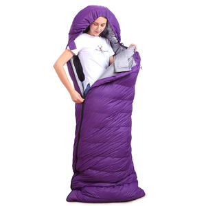 Sac de couchage en duvet ultraléger pour l'extérieur, style momie, longueur standard, tissu en nylon respirant, pour adultes, utilisation par temps froid - Product Image 1