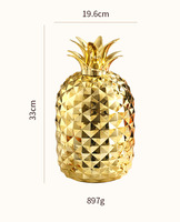 Ensemble de 24 couverts modernes en acier inoxydable poli miroir avec support ananas pour hôtels et maisons