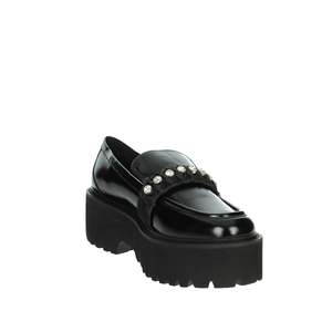 Liu-Jo Donna Mocassino SF4067 PX041 Nero รองเท้าโลฟเฟอร์หนังสีดำแบบมีพื้นรองเท้าสูงสำหรับผู้หญิง - Product Image 5