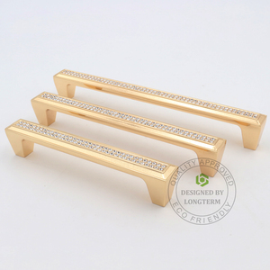 골드 핸들 아연 합금 크리스탈 서랍 손잡이 캐비닛 하드웨어 옷장 드레서 손잡이 주방 찬장 도어 핸들 - Product Image 2