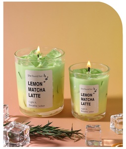 Bougie parfumée artisanale moderne en cire de soja, senteur café glacé caramel latte, pour une ambiance romantique dans la chambre - Cadeau Sweet Moment - Product Image 3