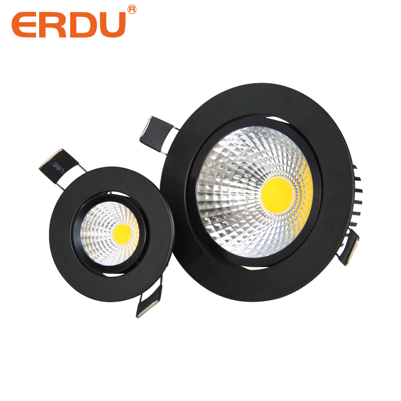 ERDU lampu sorot Led HITAM 15w, lampu sorot tersembunyi COB untuk rumah Hotel lampu sorot Led Mini