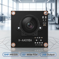Modul Kamera USB 5MP IMX335 120 FOV Lebar Lensa F1.55 2592x1944 32x32mm untuk Robot Pemandu Pengantar Makanan Robot Vacuum SLAM