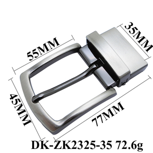 Fibbia per <span class=keywords><strong>Cintura</strong></span> da Uomo Premium 35mm in Lega di Zinco, Classica Reversibile con Perno, Accessorio in Metallo Personalizzabile con Logo, per Cinture Business e Casual - Product Image 2