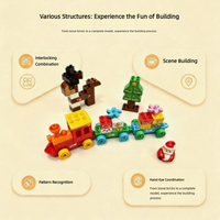 Ensemble de train de Noël pour enfants - Kit de construction de grands blocs éducatifs scientifiques à faire soi-même