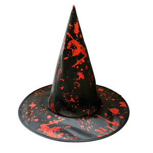 Festival de fantasmas Sombrero de bruja manchado de sangre Fiesta de niños adultos <span class=keywords><strong>Mago</strong></span> Bruja Sombrero de abuelita Sombrero de bruja manchado de sangre Pajarita Mariposa - Product Image 2