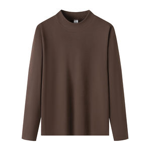 Camiseta elástica de manga larga con logo personalizado, nueva colección otoño 2025, estilo urbano americano, camisa de base gruesa para hombre, absorbente de sudor y fresca. - Product Image 5