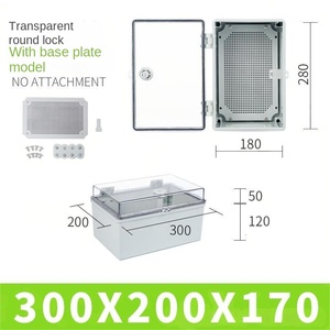 Waterproof outdoor <b>plastic</b> switch box, with base plate, round lock, transparent cover, waterproof electrical box - Product Image 6