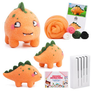 Vente chaude bricolage sac fait main ensemble laine feutre Poke Poke <span class=keywords><strong>Le</strong></span> aiguille couture et tissage jouets avec Animal pendentif matériel - Product Image 5